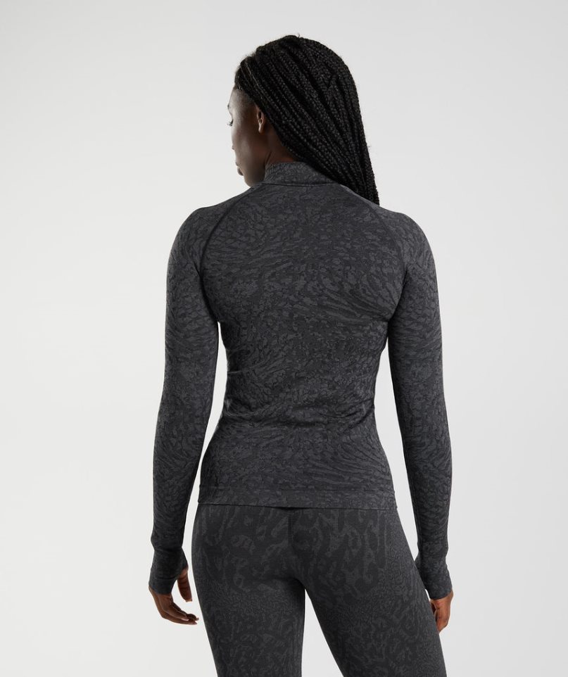 Women's Gymshark Adapt Animal Zip Through Jackets Black | NZ 4FSWJM